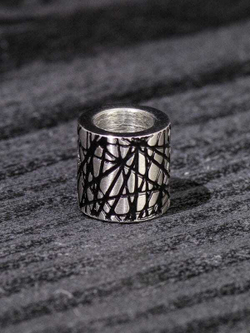 Бусины цветные «Паутина» из нержавеющей стали с лазерной гравировкой