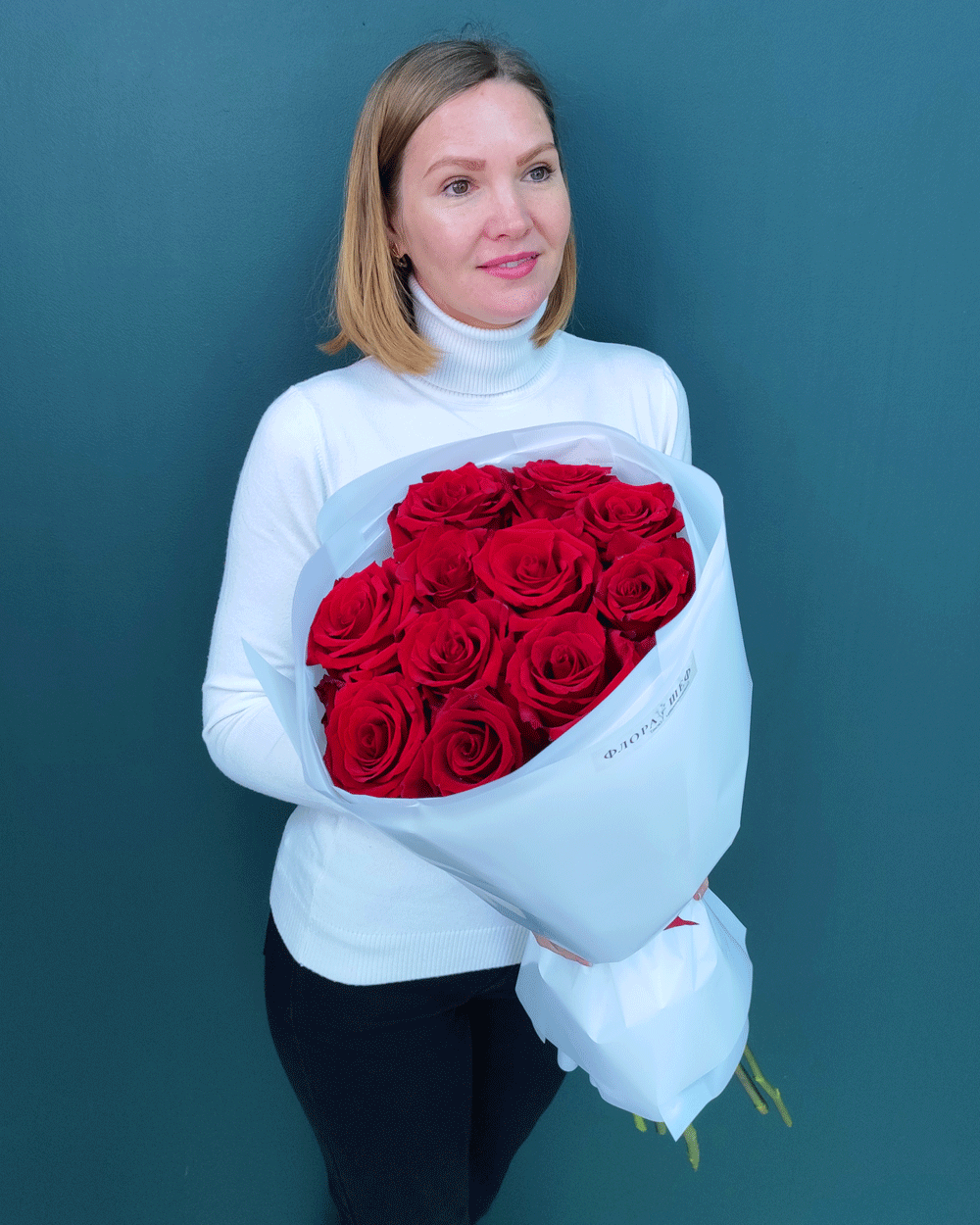 Роза красная Эквадор,11 штук(00079)