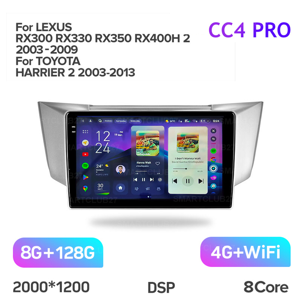 Teyes CC4 Pro 10,2" для Toyota Harrier, Lexus RX 2003-2009