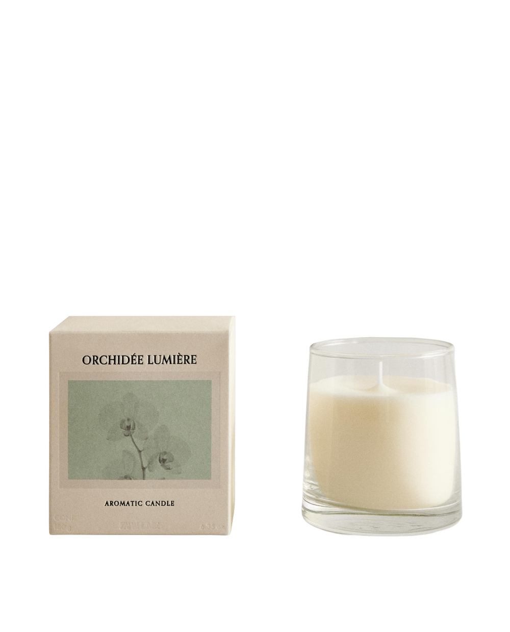 Zara Home Свеча ароматическая Orchid e Lumi re 180 г, растительный воск, аромат цветочный, Розовый