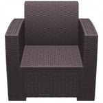 Кресло пластиковое плетеное с подушками Siesta Contract Monaco Lounge, коричневый