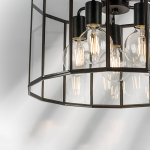 798257 Люстра GENNI 5х40W E27 ЧЕРНЫЙ МАТОВЫЙ/ПРОЗРАЧНЫЙ