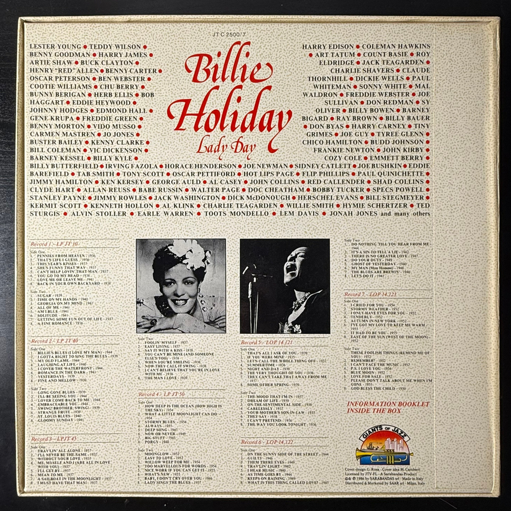 Billie Holiday ‎– Lady Day 7LP (Италия 1986г.)