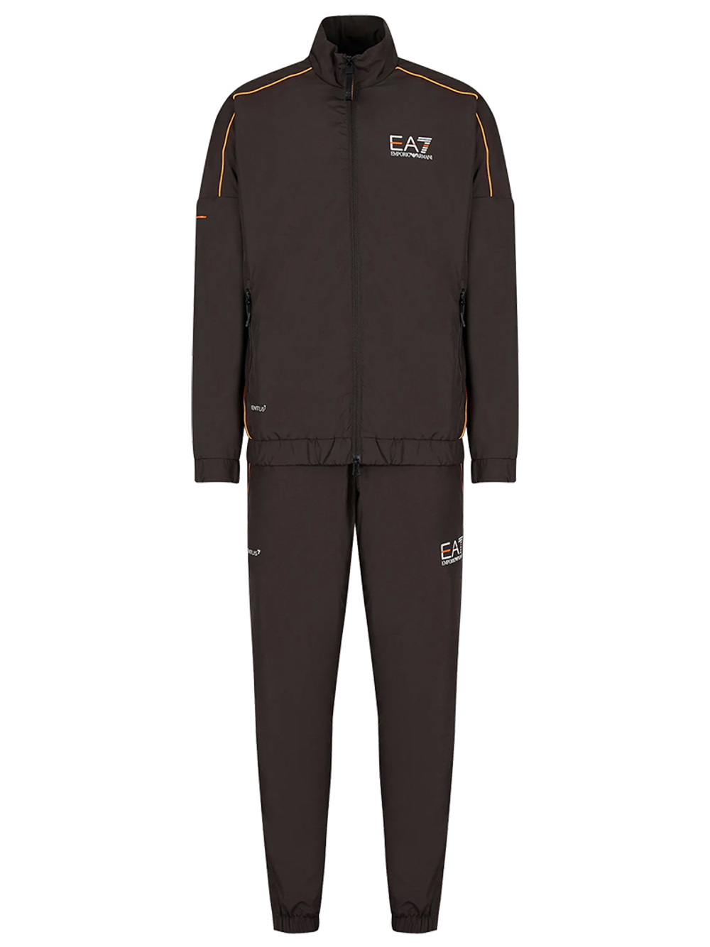 Мужской теннисный костюм EA7 Man Woven Tracksuit - черный