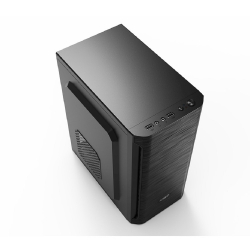 Корпус для компьютера CBR Корпус mATX Minitower MX10, c БП PSU-ATX400-12EC (400W/120mm), 2*USB 2.0, HD Audio+Mic, Black [PCC-MATX-MX10-400W]