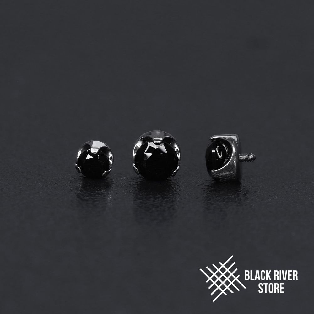 Flat Faceted Black Onyx