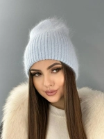 шапка ангора зимняя пушистая вязаная модная
