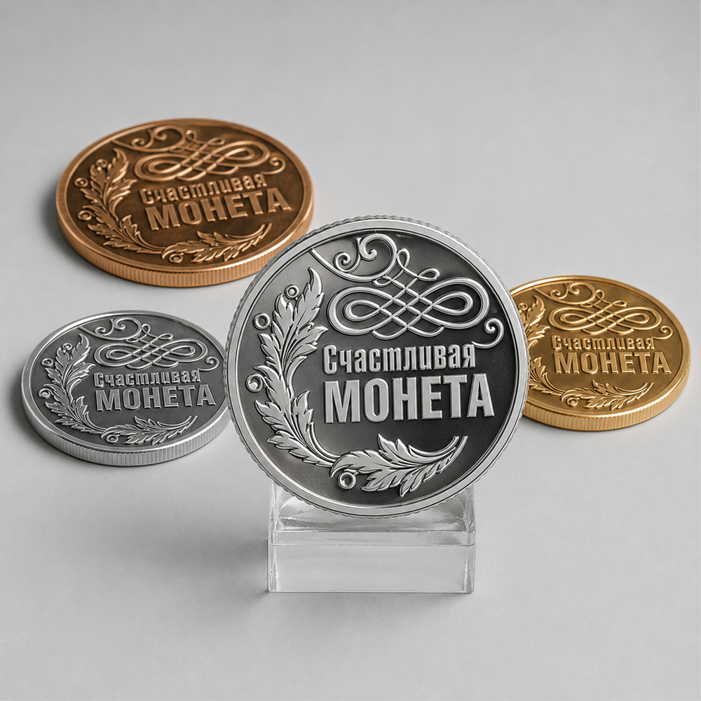Монета сувенирная 32мм "Счастливая монета"