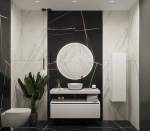 Тумба с раковиной и столешницей Armadi Art Flat 80 белый глянец