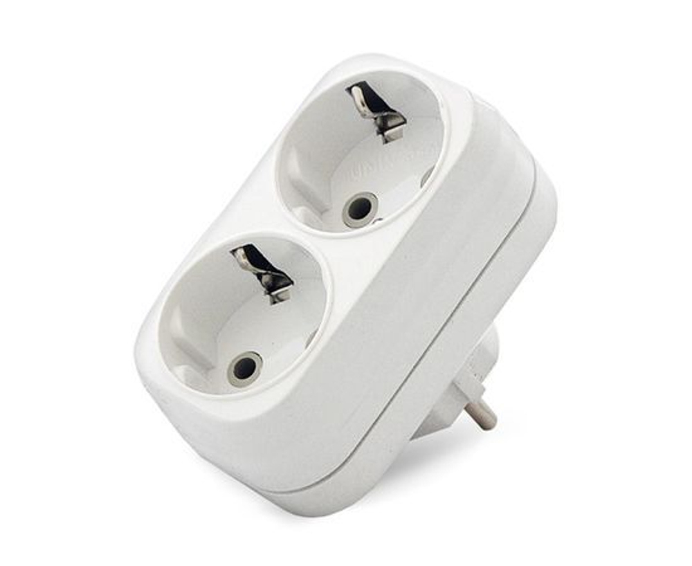 Двойник для розетки с заземлением, сетевой разветвитель