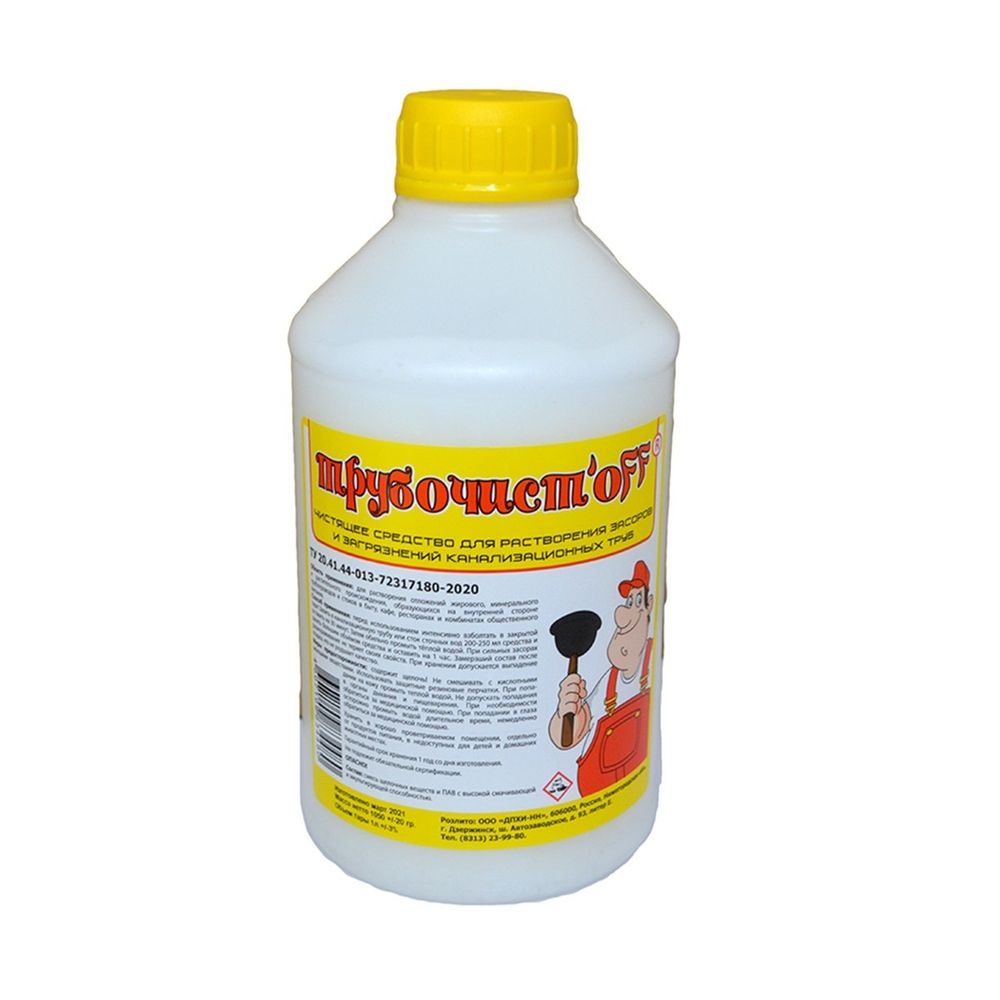 Средство чистящее д/растворения засоров и загрянений канализ. труб "ТРУБОЧИСТОФФ" 1л