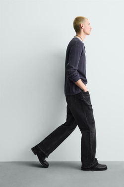 ZARA ДЖИНСЫ FLARE FIT С РАЗРЕЗАМИ, УГОЛЬНЫЙ