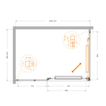 Душевой уголок Cezares LUX-AH-FS-11-130/90-C-GM, 130х90х195, профиль оружейная сталь, стекло прозрачное