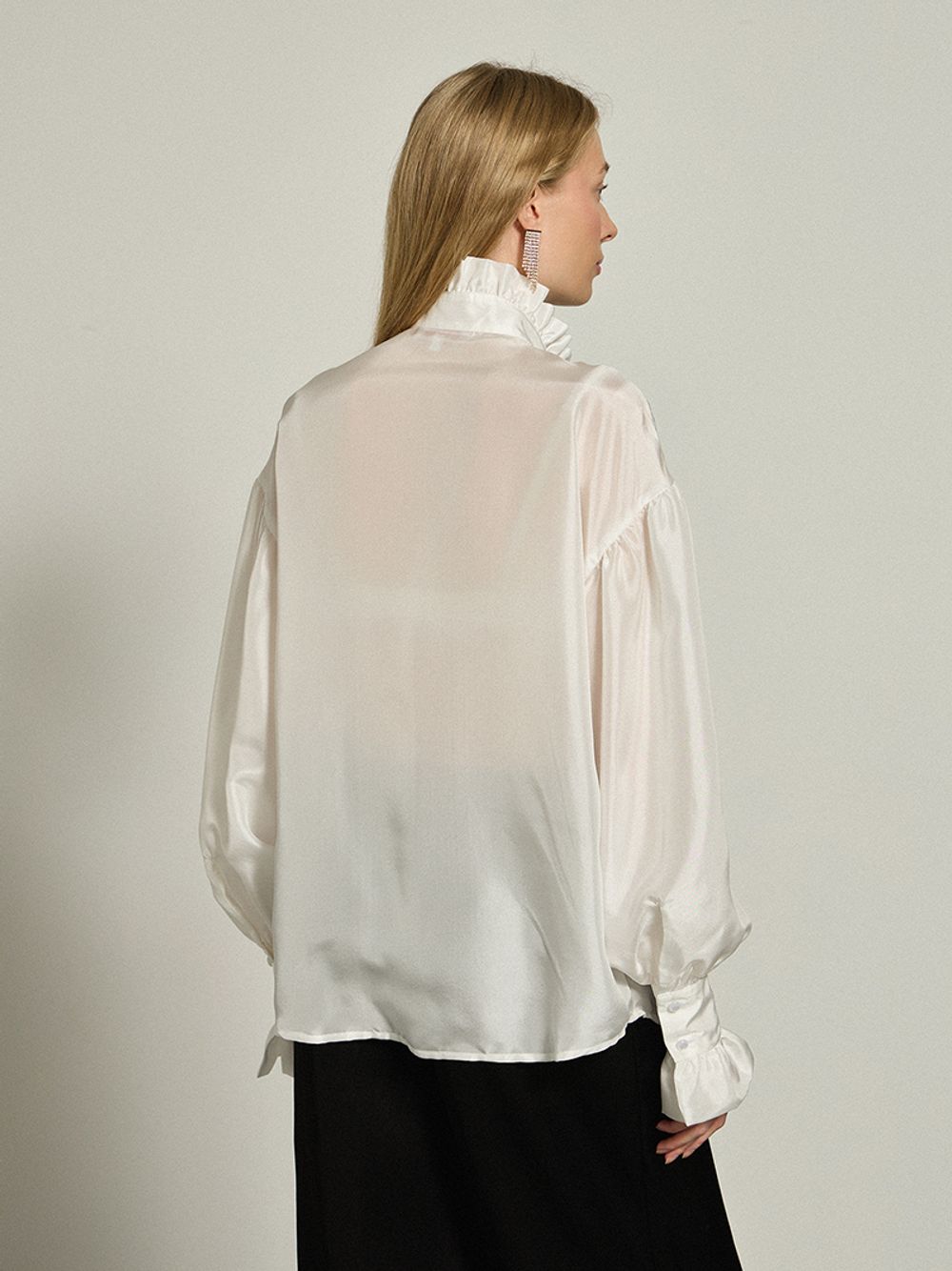 Рубашка с жабо хлопок/шелк