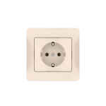 GLOSSA РОЗЕТКА с заземлением без шторок, 16А, в сборе, быстрозажим. клем., БЕЖЕВЫЙ