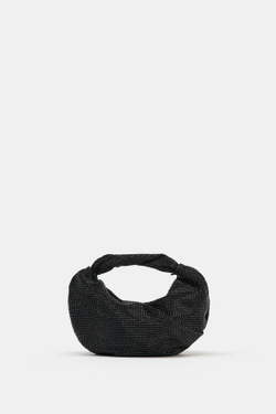 ZARA СУМКА С БЛЕСТЯЩИМИ ДЕТАЛЯМИ, ЧЕРНЫЙ