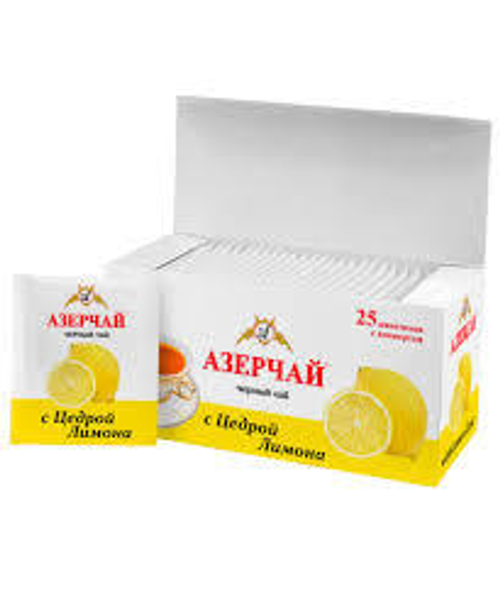 Чай Азерчай 1,8г 25п черный с Цедрой лимона