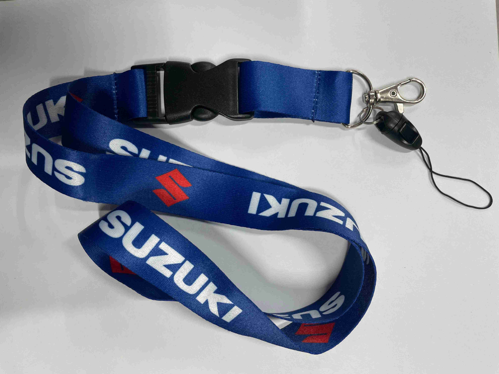 Suzuki (Синий) / Брелок, шнурок для ключей на шею Suzuki (Сузуки), ланъярд, крафт, синий (1 шт)