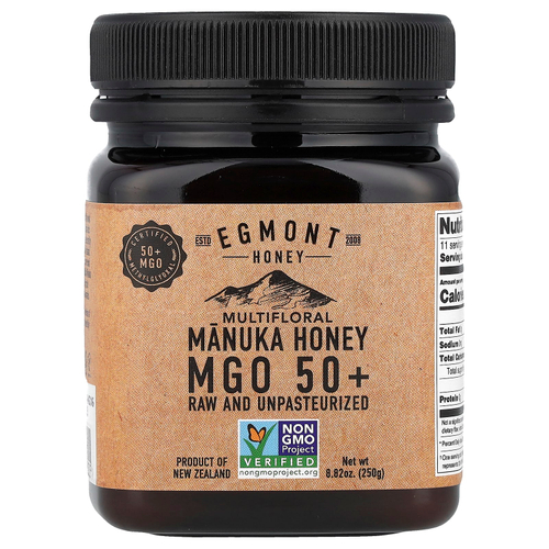 Egmont Honey, Разноцветный мед манука, необработанный и непастеризованный, MGO 50+, 250 г (8,82 унции)