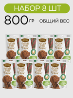 Роллы для чистки зубов собак с говядиной "Чистим зубы. Деревенские лакомства" набор из 8 упаковок по 0,1кг