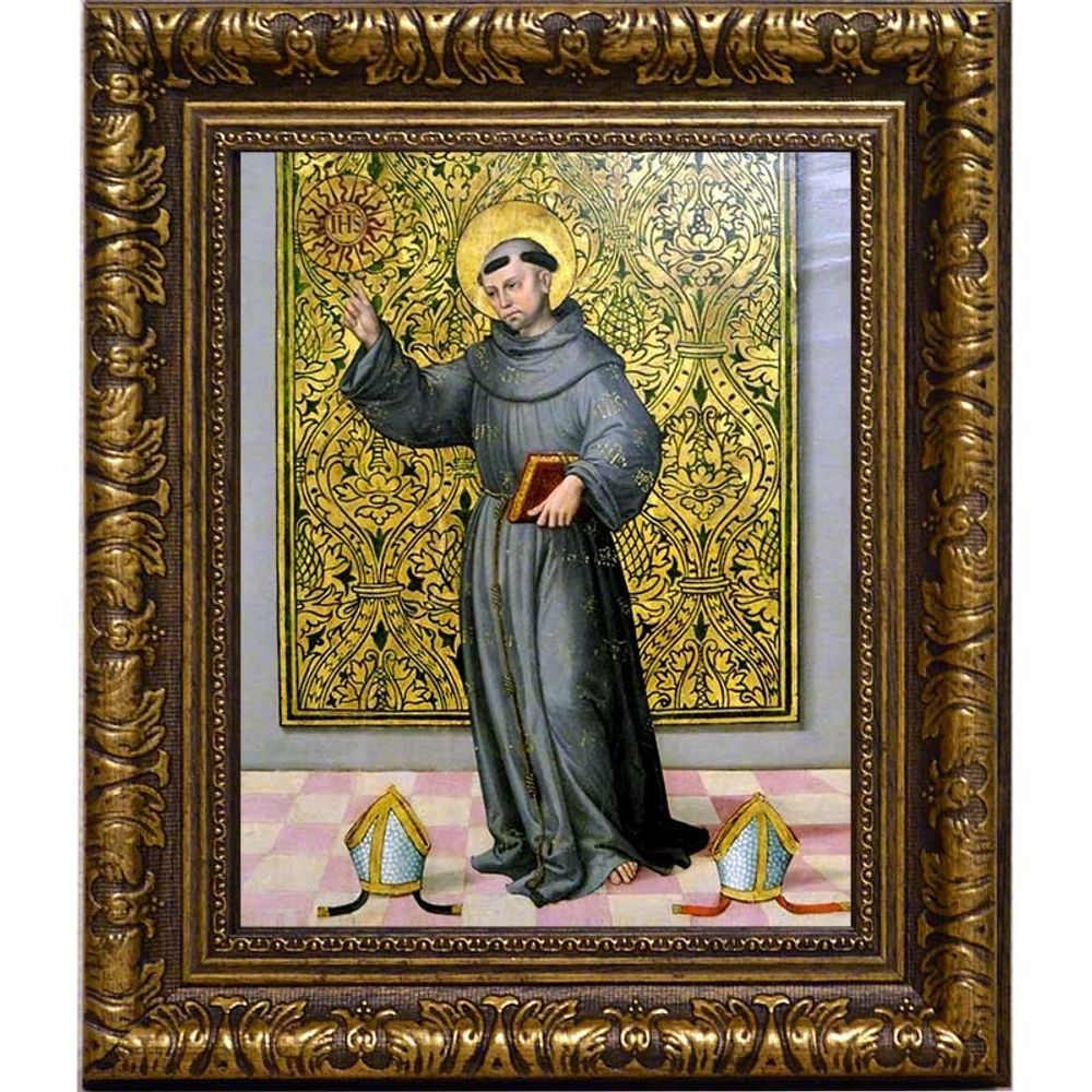 Святой Бернардин Сиенский. Икона на холсте.