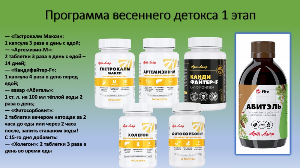 Программа весеннего детокса (оптимальное начало - март) I - этап (30 дней)