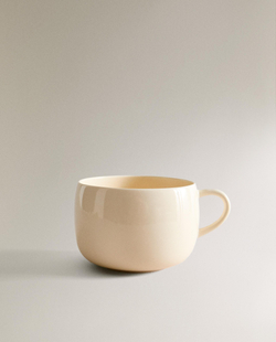 Zara Home чашка из каменной керамики, цвет кремовый, 15.3 см