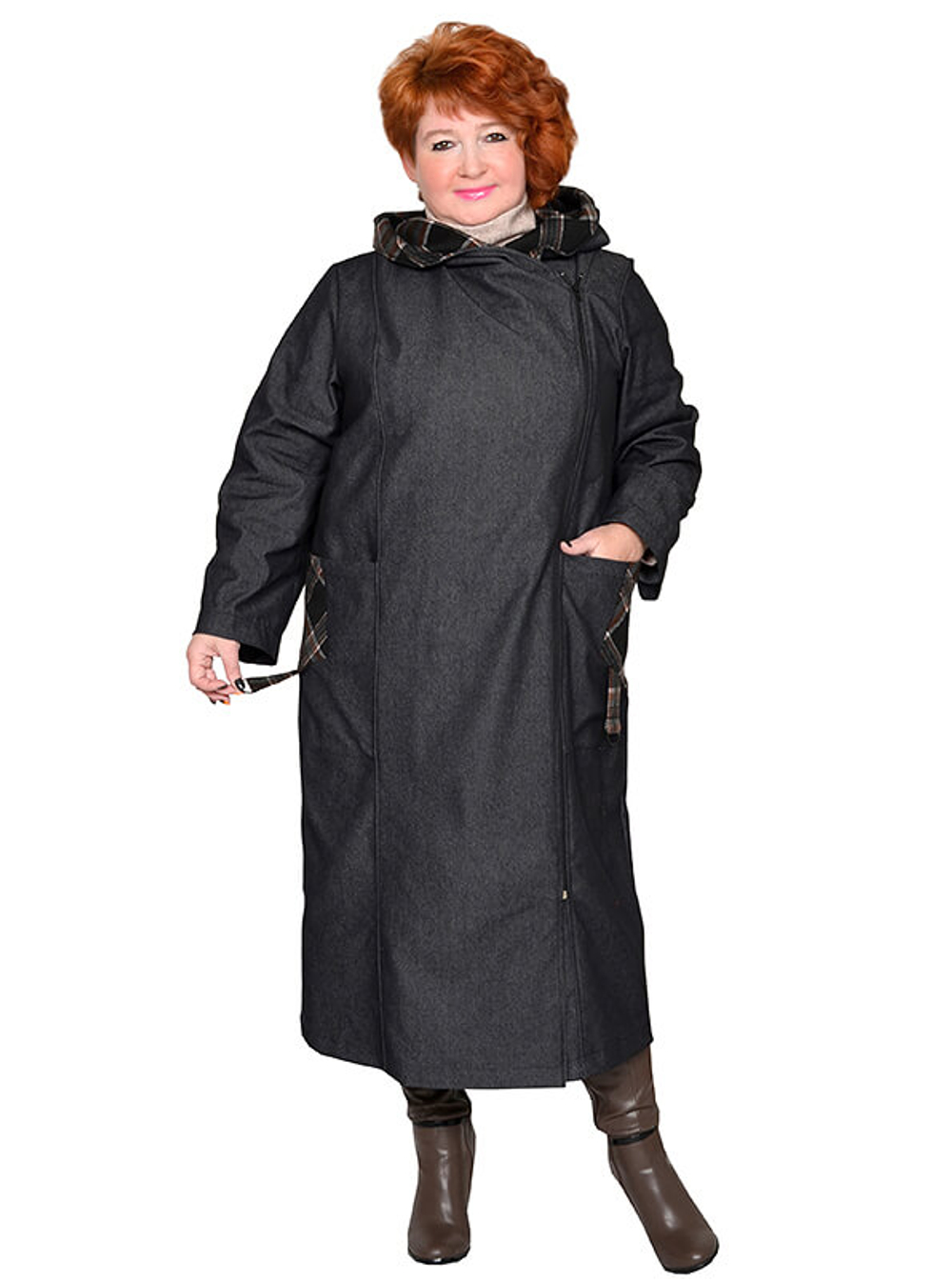 Плащ из джинсовой ткани Графит