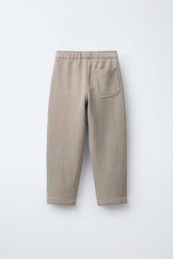 ZARA БРЮКИ ИЗ ВЕЛЬВЕТА СВОБОДНОГО КРОЯ, СВЕТЛО-БЕЖЕВЫЙ