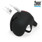 Черная вибронасадка на пенис и мошонку Sex Expert