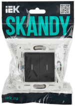 SKANDY Выключатель 2-клавишный проходной с индикацией 10А SK-V10G графит IEK