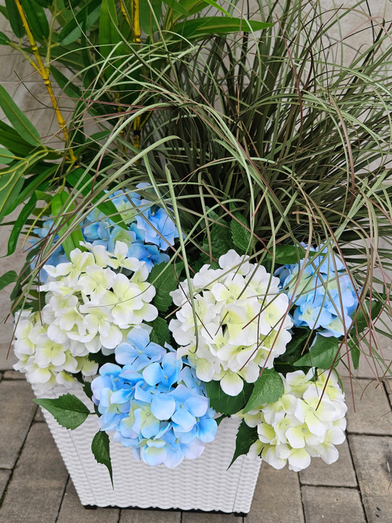 Набор растений 130см в белом кашпо