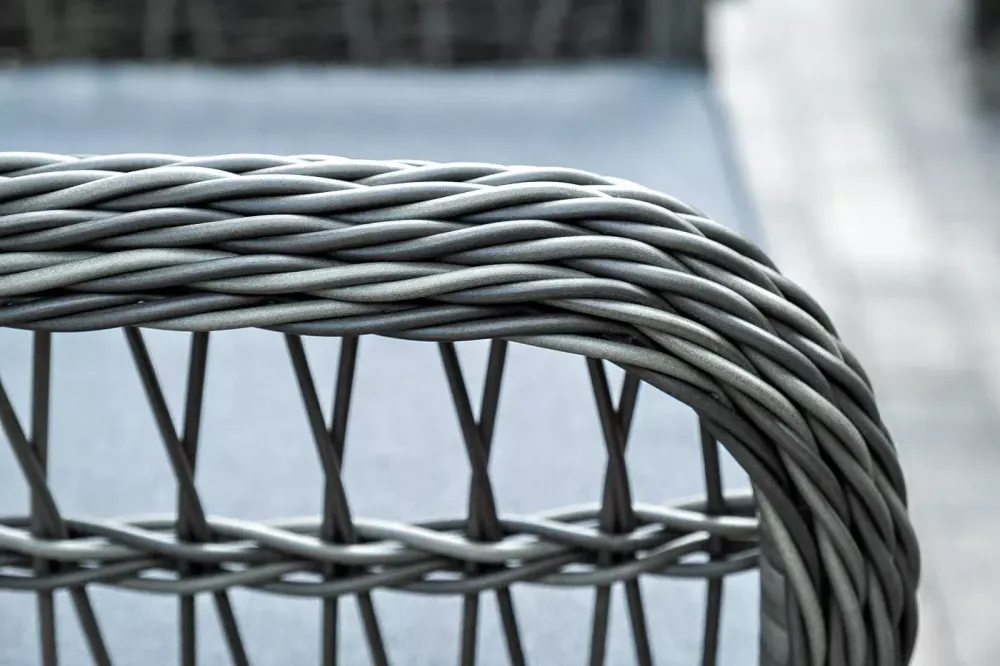 "Цесена" обеденная группа плетеная из искусственного ротанга, цвет графит