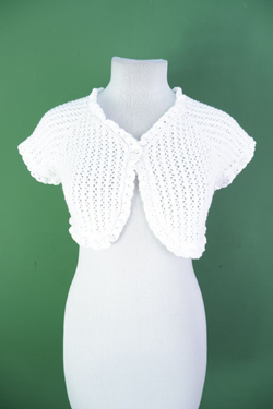 Болеро белое, вязаное 42 размер, есть нюанс