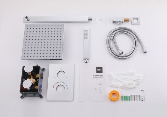 Душевая система ABBER Weiss Insel AF8051 скрытого монтажа без излива, термостат, хром