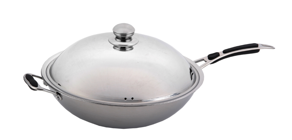 Сковорода WOK из нержавеющей стали INDOKOR WIND36AL 36см