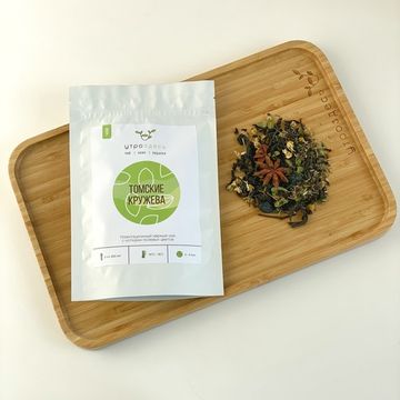 Чёрный чай листовой травяной Томские кружева, 40г