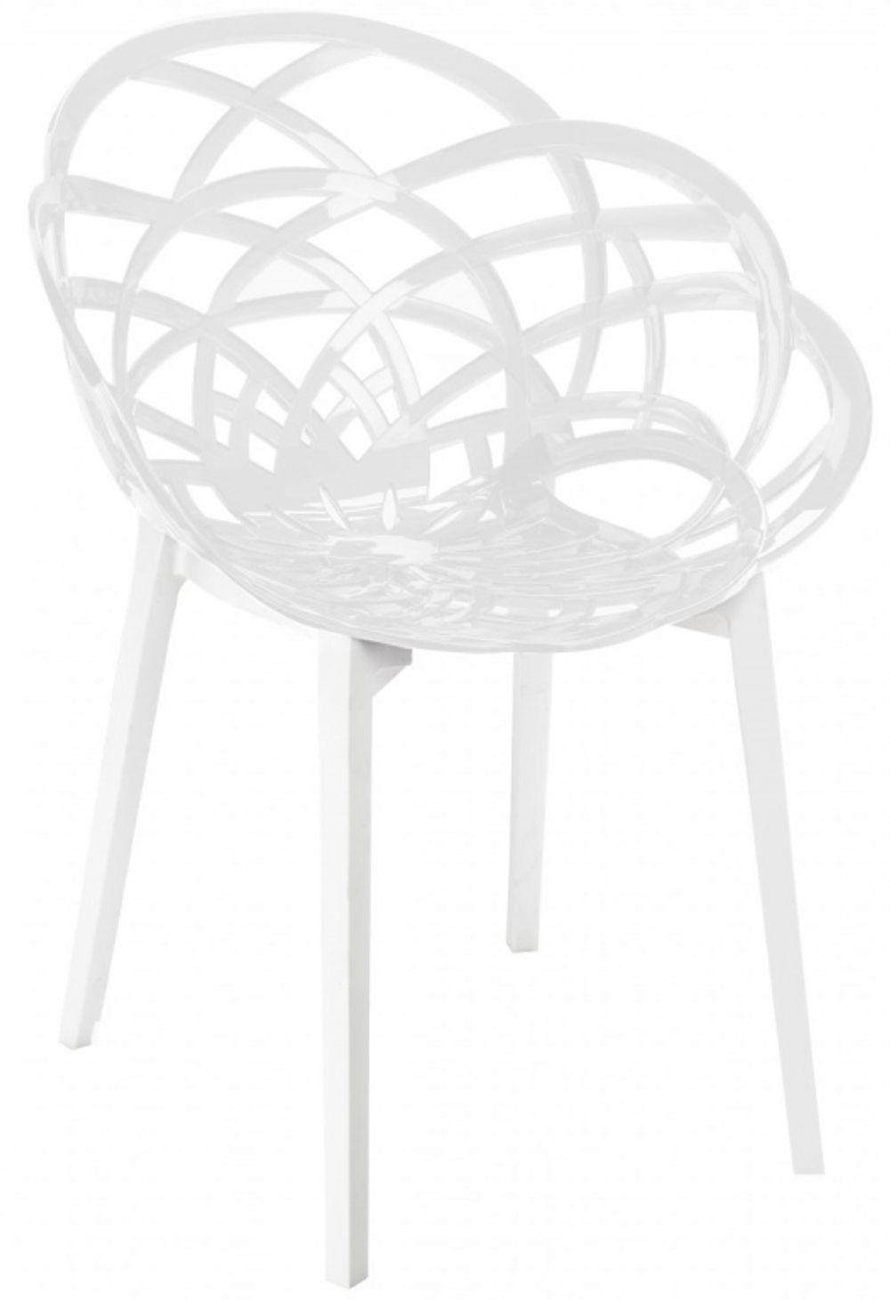 Кресло пластиковое Papatya Flora, белый