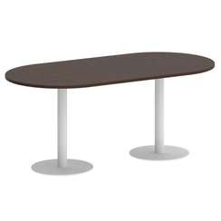 First Стол овальный KSPRG-3 Венге Цаво/Металл Белый 1800*900*750