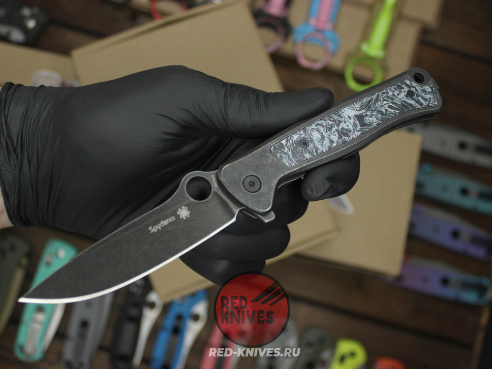Нож Spyderco Slym - темная рукоять блэквош