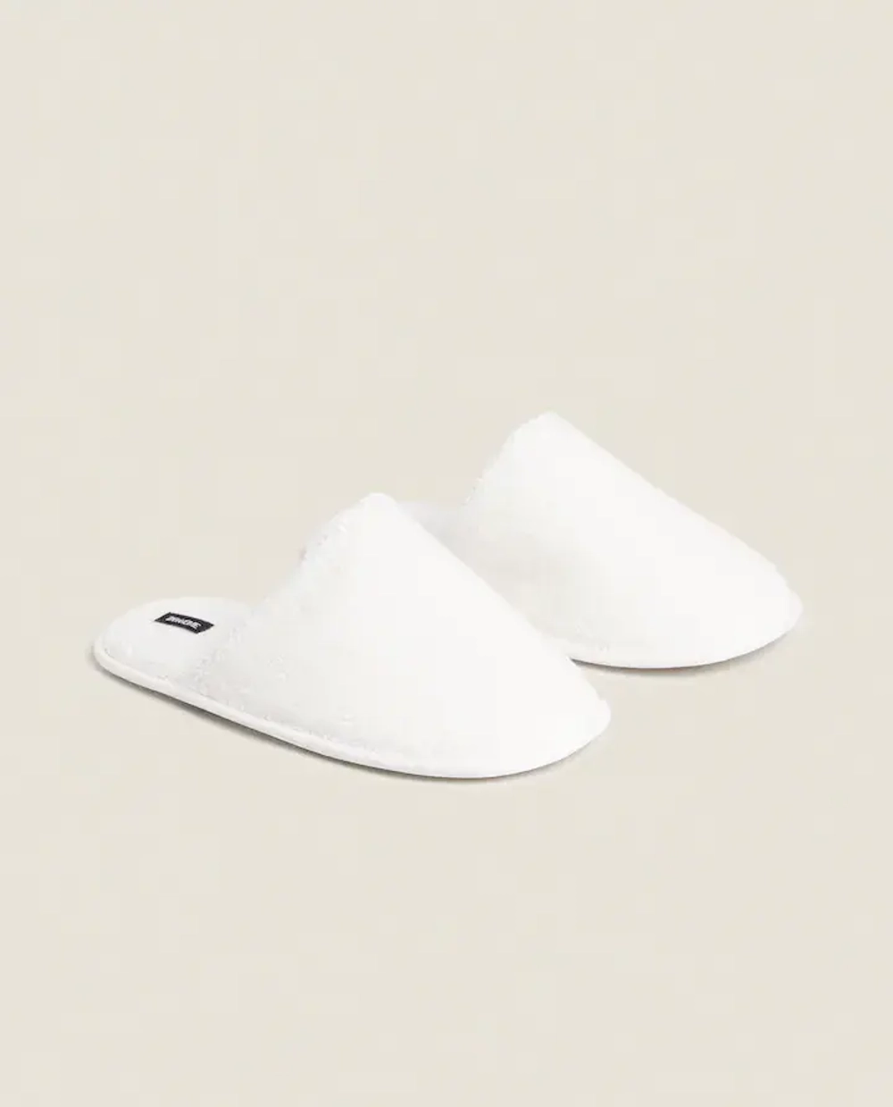 ZARA HOME ТАПОЧКИ ИЗ МАХРОВОЙ ТКАНИ, БЕЛЫЙ