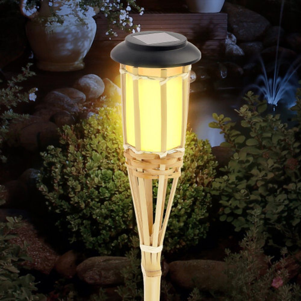 Светильник уличный ЭРА ERASF22-24 Факел бамбук на солнечных батареях садовый 56 см