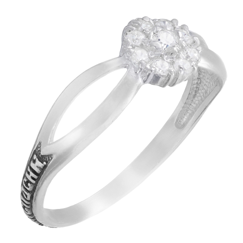 Кольцо из серебра/Частичное чернение/С камнями