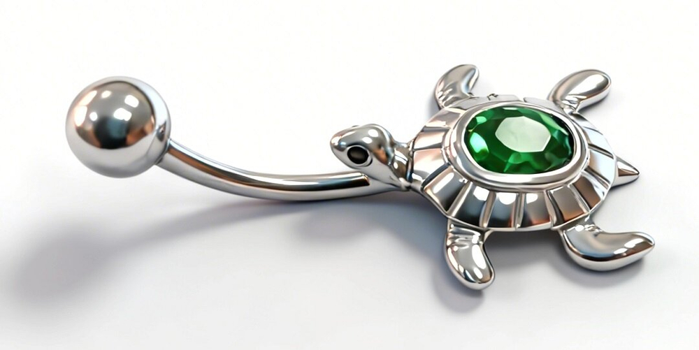 Ювелирный пирсинг из серебра 925 пробы,вставка фианит