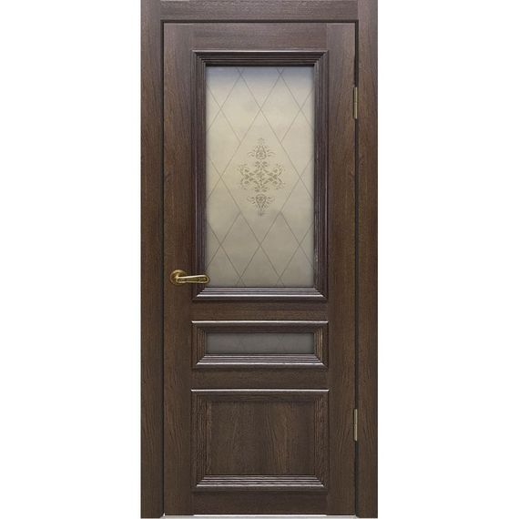 Межкомнатная дверь экошпон Legend Вероника-3 дуб оксфордский остеклённая