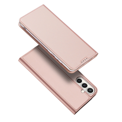 Чехол книжка из PU кожи розового цвета от Dux Ducis для Samsung Galaxy S25 FE, серия Skin Pro Series Case