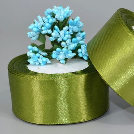 Лента атласная 3,8см*22,85м ОЛИВКОВЫЙ