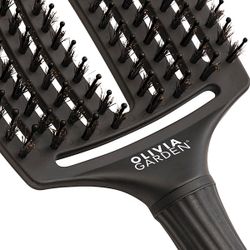 Щетка для волос Olivia Garden Fingerbrush, Care Iconic Boar&Nylon Full, Black, L ID1731
