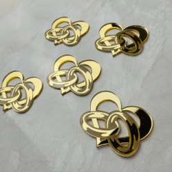 Топпер Декор "Сердечко свадебное" 4,5см 5шт акрил