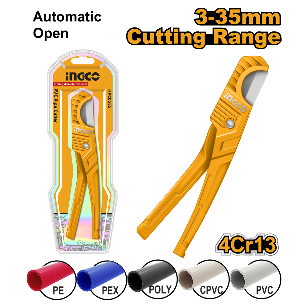 Ножницы для резки ПВХ труб INGCO HPC0535 3-35 мм